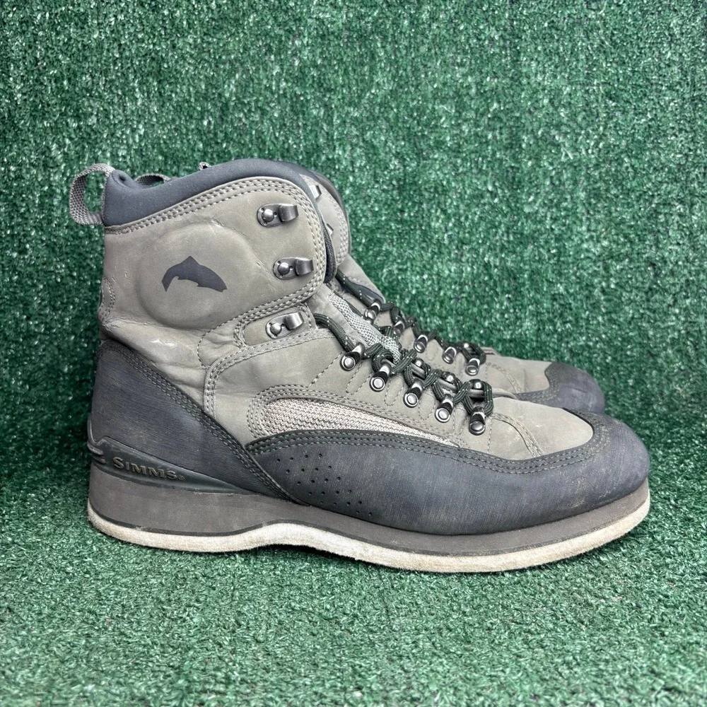 Simms L2 Felt Sole Wading Gorpcore Waterproof Fly Fishing Boots Grey Mens Sz 11
